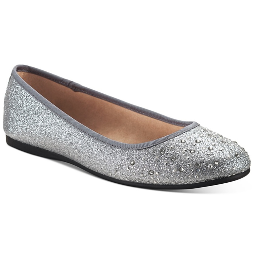 Style & Co. Pewter Rhinestone Ballet Flats / 8M